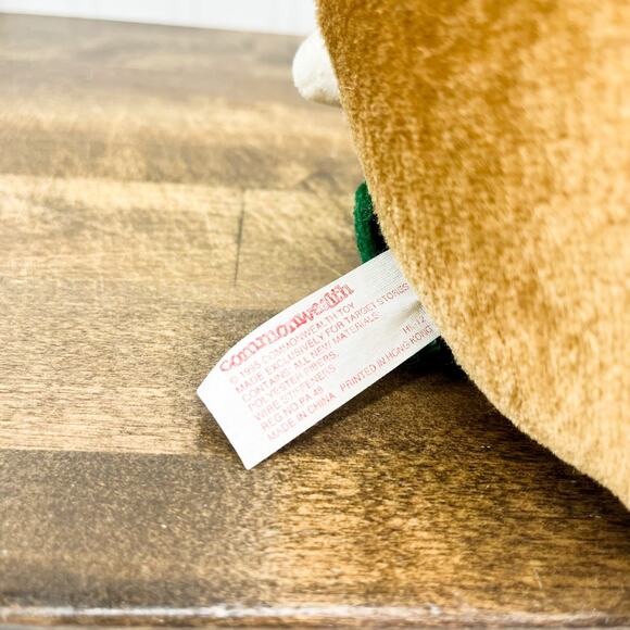 18” Vintage Christmas Velveteen Rabbit Plush Green Coat Commonwealth 1995 - Picture 8 of 8